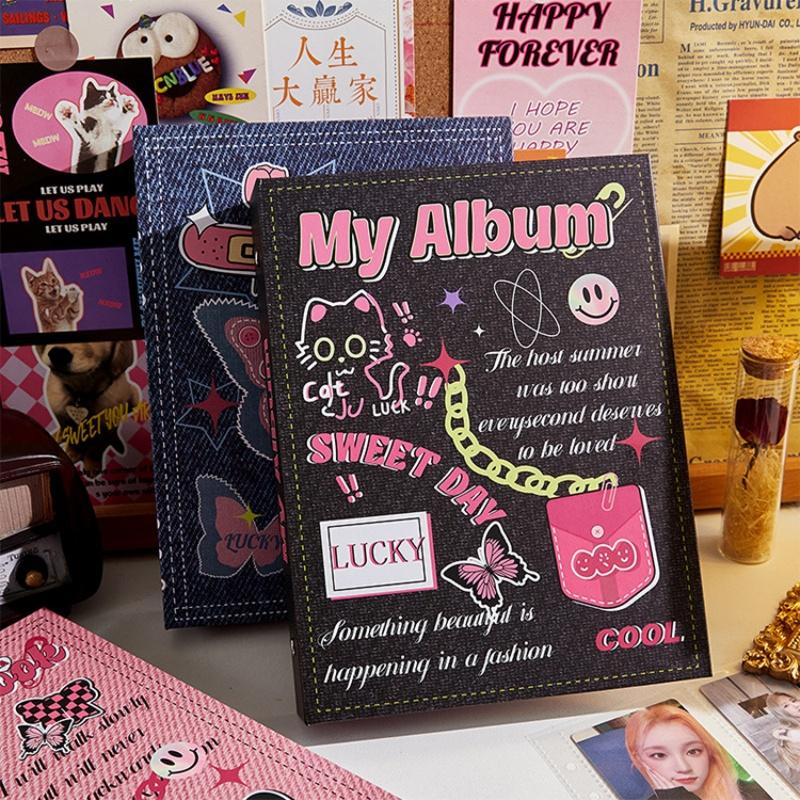 A5 Retro Hardcover Kpop Binder Pocards Holder Book 3Inch Card Po Album Collect Book Cute Loose-Leaf Album Binder Storage Quality
