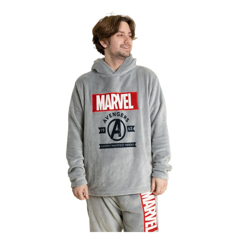 Avengers Mens Hooded Long-Sleeved Long Pyjama Set
