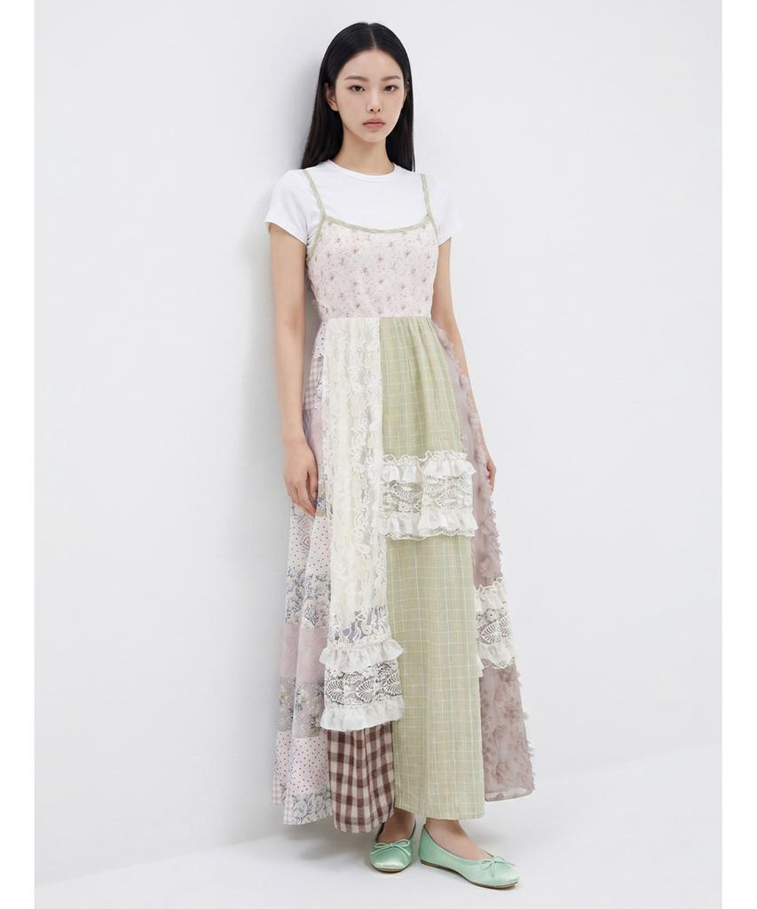 Poebeo21 Vintage Patch Lace Bustier Dress (Ftdbop004)