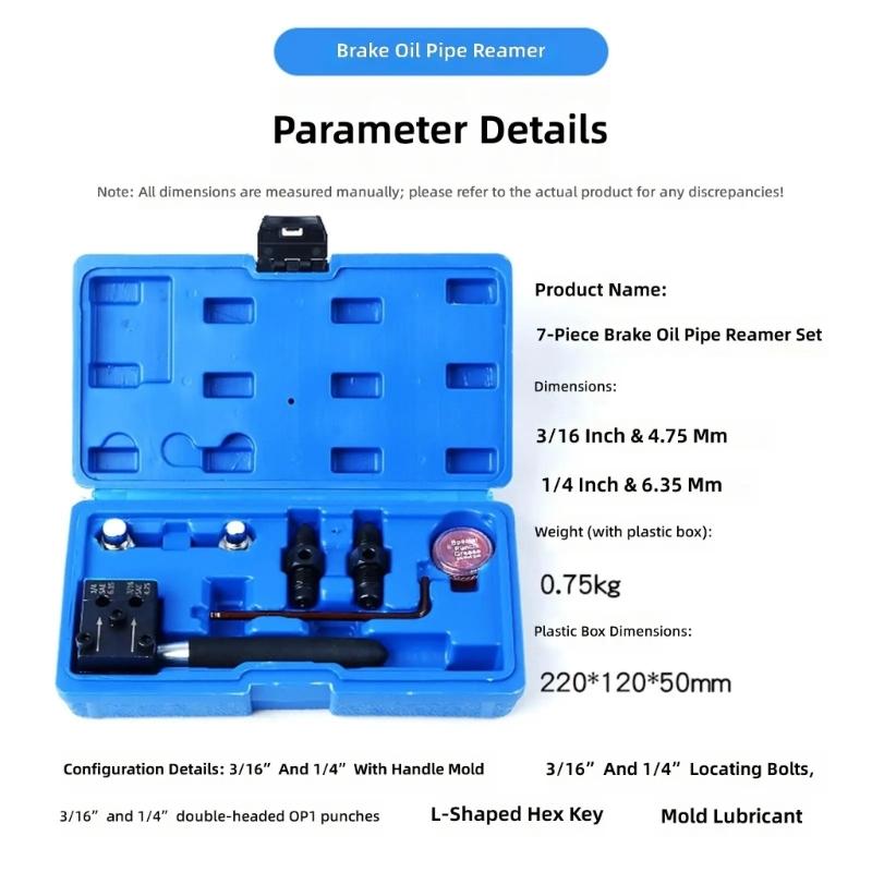 Professional Alloy Brake Tube Flaring Kit With Mushroom And Double Flaring Heads 7Pieces Auto Motorcycle Mechanic Tool