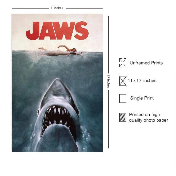 Christ-EZ Jaws - Movie Poster Cool Wall Decor Art Print posters for room aesthetic - Matte Poster Frameless Gift 11 x 17 inch(28cm x 43cm)