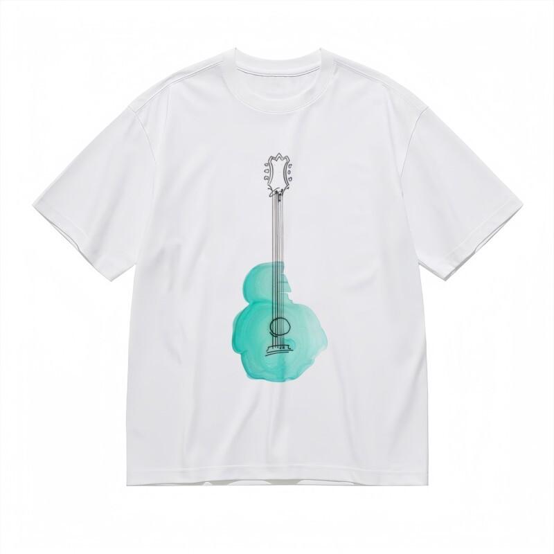

Women s Trend Classic T-Shirt Abstract Acoustic Guitar Line Art Design Tee 4XL
