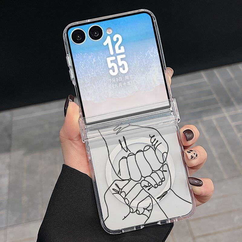 Colorful Blocks Spots Print Case For Samsung Z FlIP 7 FE 6 5 Magnetic Hinged Folding Phone Cover For Galaxy Z Flip7 Flip6 Flip5