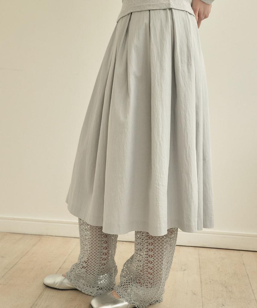 OURO Cotton Tuck Skirt [Pale Blue]