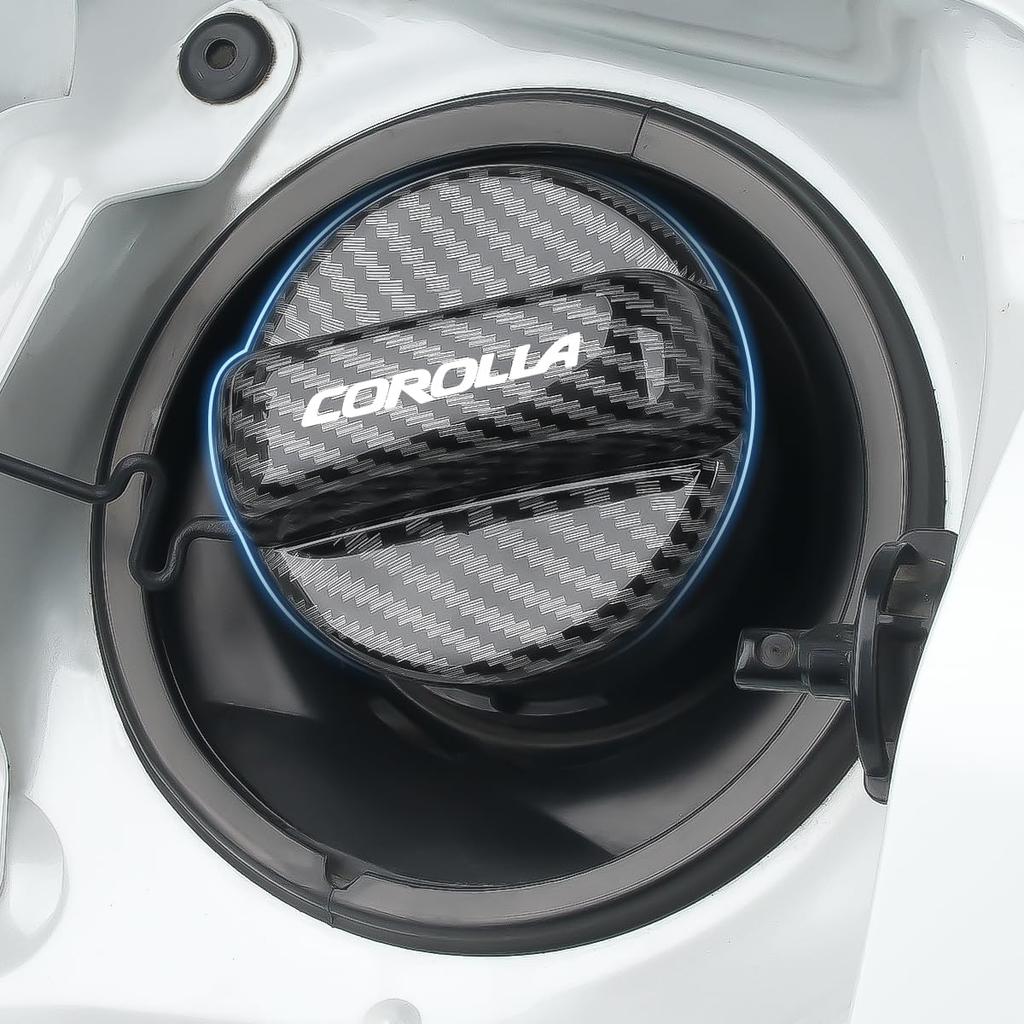 Tankdeckel Tankeinfülldeckel für das neue Custom-Teil mit Carbonfaser-Optik und Metall-Dekor Auto-Außenteil stilvolles Auto-Zubehör Spezifisch für Corolla