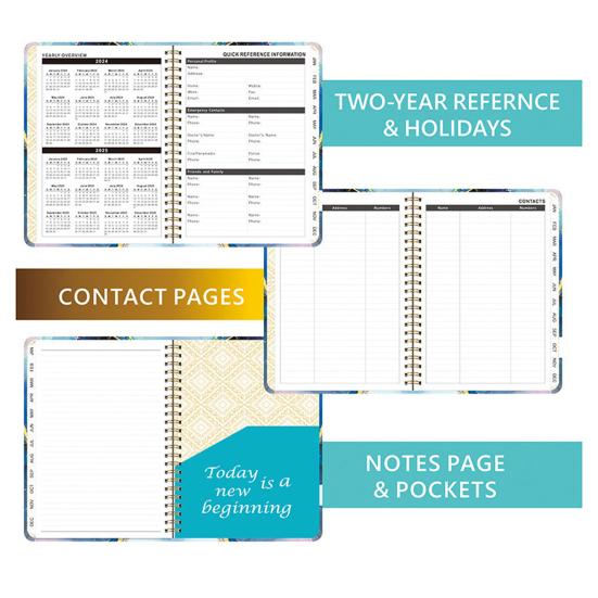 2025 planer Notebook Dickere Papier Tinte Auslaufsicher Dual-Sided Schreiben Termin Tracker Notebook