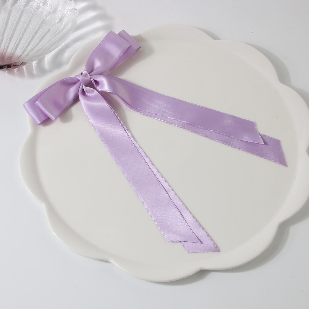 Elegant Bow Ribbon Hair Clip Fashion Simple Solid Satin Clip Hair Pin Spring Retro Headband with Clips Girls Hair Accessories