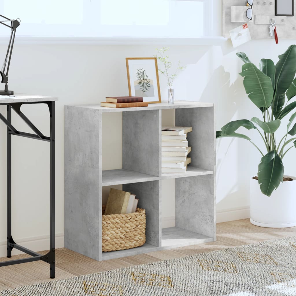 Bookshelf Concrete Grey 68.5x32x68.5 cm Engineered Wood