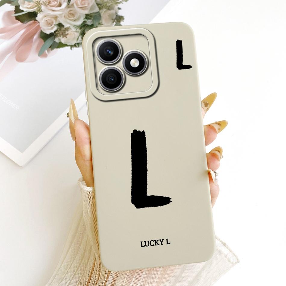 For Honor X8d Lucky Initial Letter Phone Case For Honor X8d X 8D 4G Soft Silicone Cases Bumpers