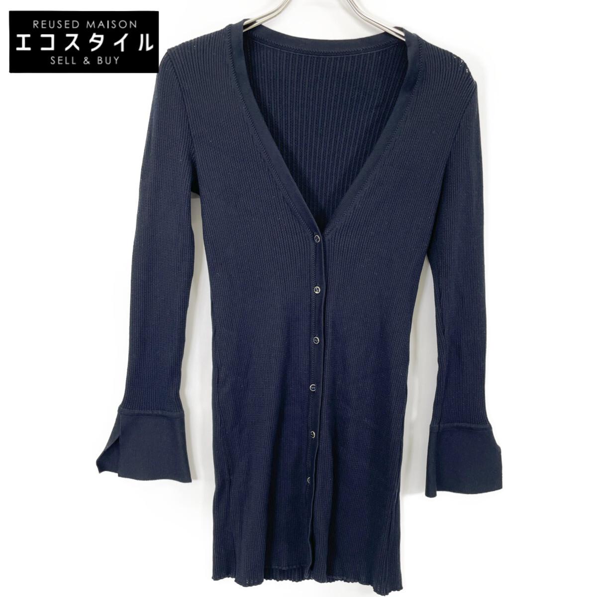 

FOXEY 41219 Navy V-neck Long Cardigan tops 38 NavyUsed