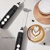 Black Electric Milk Frother Handheld Rechargeable Mini Foam Maker Whisk Stirrer for Coffee Hot Chocolate and Eggs Black
