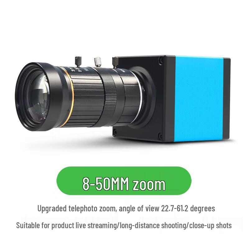 Mokashi 4K HDMI USB Industrial Microscope Camera with 8-50mm Zoom