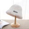 Plush hat women's winter face small thickened warm bucket hat big head circumference cold ear protector basin hat