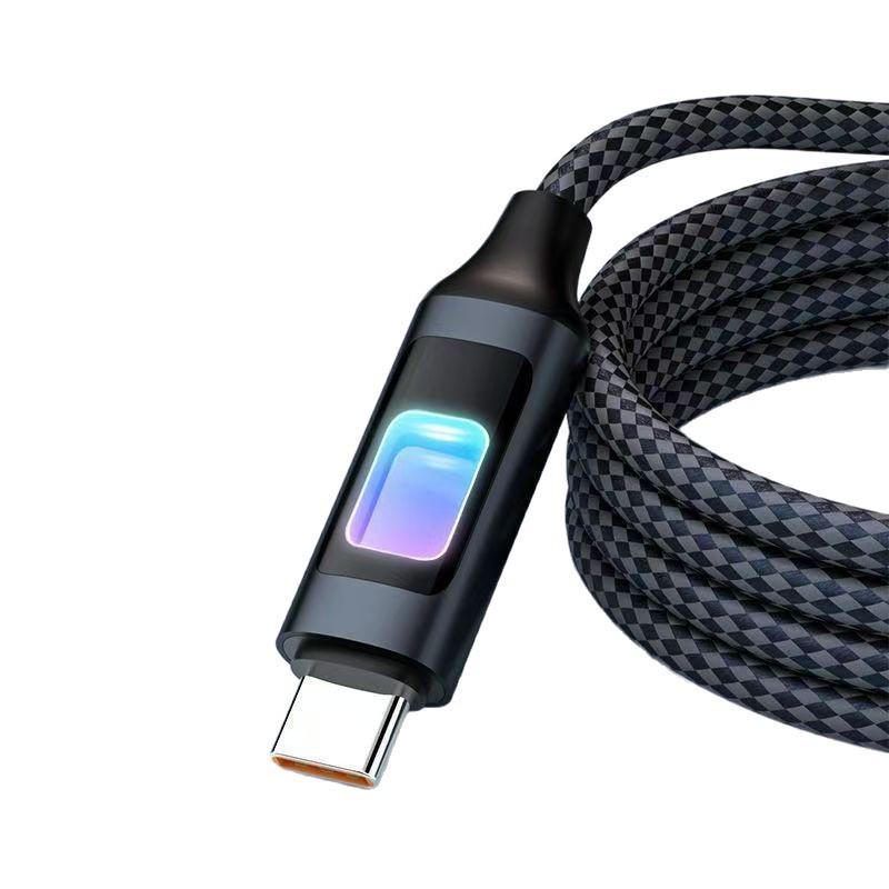 120W Colorful Luminous Charging Cable for Type-C Devices (Compatible with Huawei, Xiaomi, and Apple)