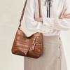 Women's Leather Crossbody Bag Adjustable Shoulder Strap Zipper Closure Purse for Women Travel Work Everyday Casual Shoulder Bag