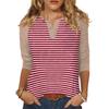 Women's T Shirt Print Button 3/4 Sleeve Daily Weekend Fashion Basic V- Neck Regular Top