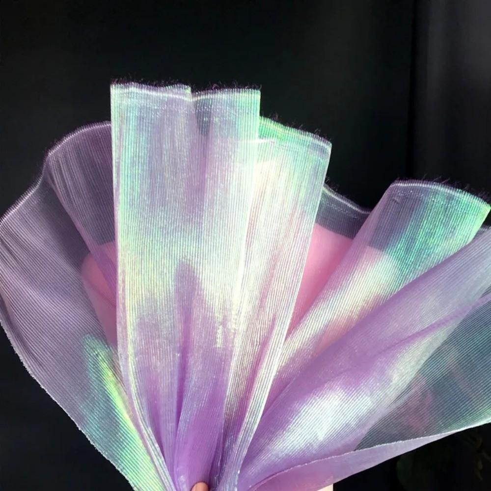 100x150cm Organza Fabric Pleated Mermaid Fairy Designer Cloth Colorful Straighten Apparel Sewing Fabrics