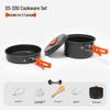 DS-200 Portable Non-stick Outdoor Cookware Set for 1-2 People