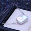 LSOOYH Natural Freshwater Big Baroque Pearl Pendant Classic Silver Color Pendant Necklaces For Women Girl Birthday Gift