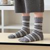 Non-Shedding Ladies Coral Fleece Striped Sleep Socks - Soft Home Slipper Socks