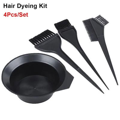 4Pcs/Set DIY Stirring Brush Dye Bowl Hair Dye Tools Hair Dyeing Kit  For Hair Coloring Bleaching