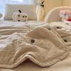 Japanese Minimalism Skin-friendly Summer Blanket Soft Breathable Single Double Duvet Washed Embroidered Comfortable Thin Quilt