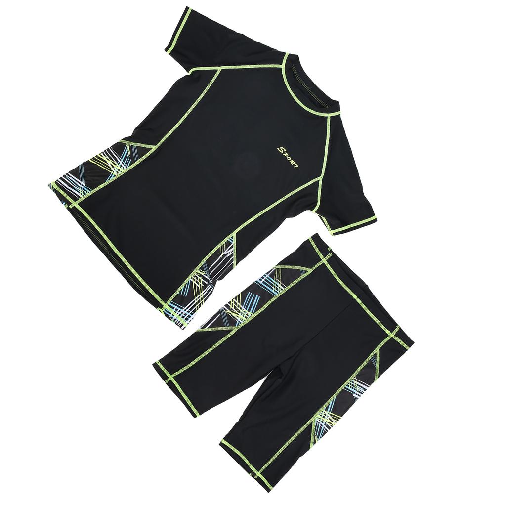 Swimming Short Sleeve Shirt with Shorts 2 Pieces Summer Surfing Diving Suit for MenL