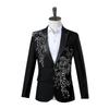 Eleganter, mit Applikationen verzierter Herrenanzug im Slim Fit, 2-teiliger formeller Smoking, Blazer, Hose mit Fliege für den Hochzeitsball
