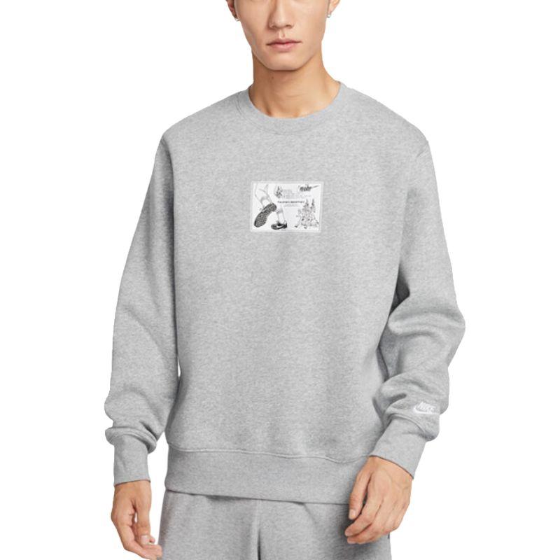 Nike Sweatshirts Men s Light Gray Crew Neck Moderate HV1245-063 S