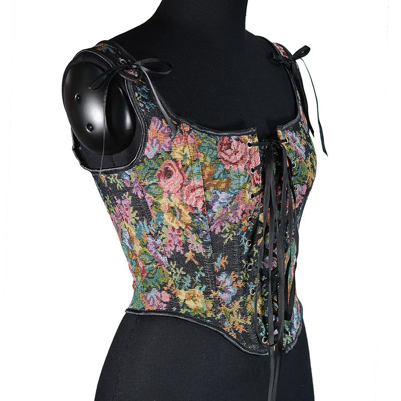 French Vintage Lace Up Waist Cincher Cami Top Women S Sexy Backless Camisole