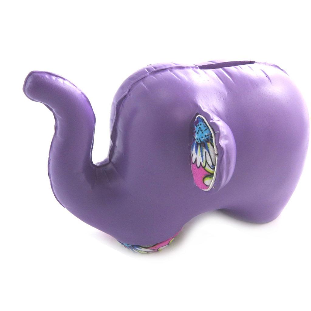 Frozen [N0890] - Resin Money Box 'Elephant' Purple - 17x13x11 Cm