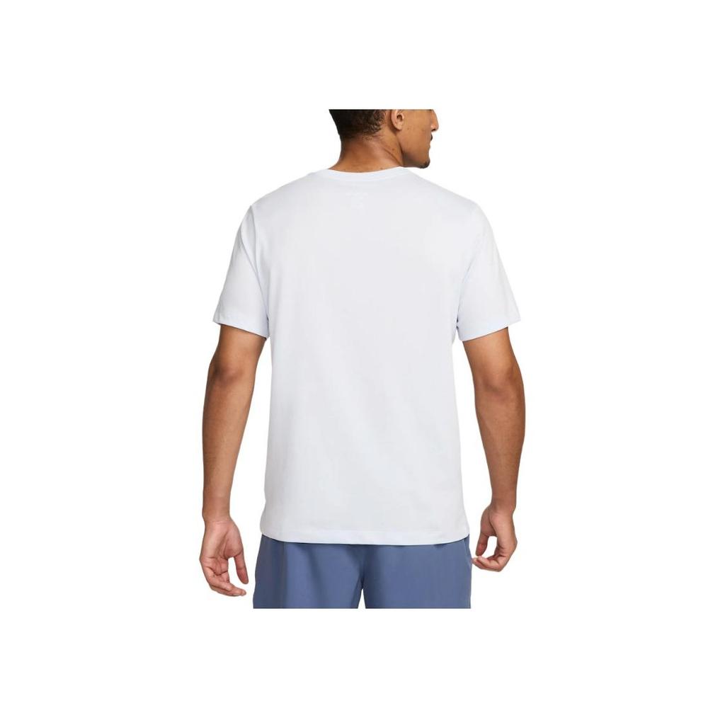 Nike Fitness T-Shirt Solid Color Round Neck Loose Short Sleeve Men Tops Gray AR6029-085