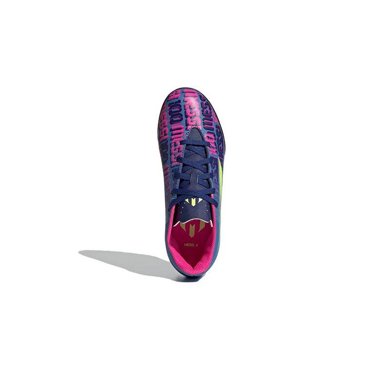 Adidas Messi 4 Fabric Round Toe Lace-Up Non-Slip Durable Low-Top Kids Soccer Shoes Kids Soccer Shoes Red Blue FY6911