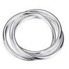 925 Sterling Silver Bracelet Bangles Women Three Lines Smooth High Quality Solid Bracelet Bangles Fashion JewelryGood Product
