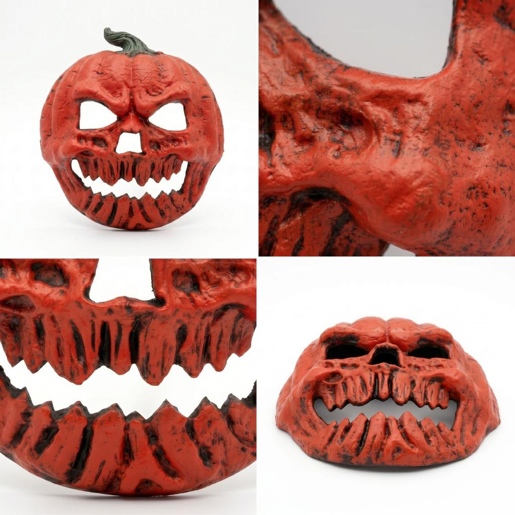 PU Foam Pumpkin Mask Halloween Decor, Scary Jack-o-lantern Mask & Pumpkin Lamp Shade for Carnival Party Ornament