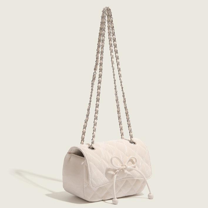 Bow Small Bag Women's New Versatile Messenger Shoulder Bag