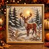 Christmas Gem Art DIY Faux Pearl Kit Winter Scene Painting Wall Decoration 3D Sparkling Animal Craft Kit for Adults Holiday Decor Supplies
