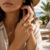 Minimalist Twisted Irregular Brass Inlaid CZ Zircon Opening Finger Rings For Women Men Zircon Fashion Geometric Ring Zircon