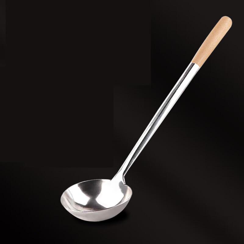 

AMPEREX Stainless Steel Stir-fry Ladle with Wooden Handle