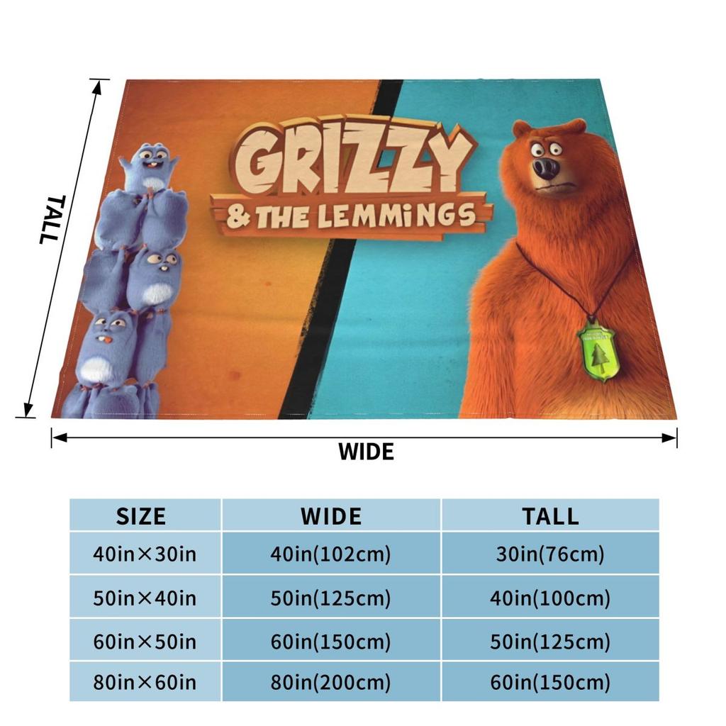 Grizzy Beer Cartoon Blanket Cover Flannel Throw Blanket Home Couch Decoration Soft Warm Bedspreads