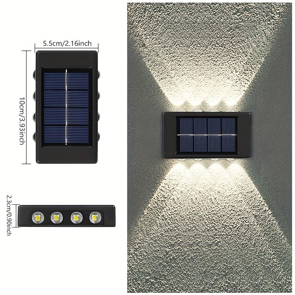 1PC Outdoor Solar Lights Up And Down Luminous Garden Decoration Outdoor Lights Warm Light Waterproof Wall Lamp