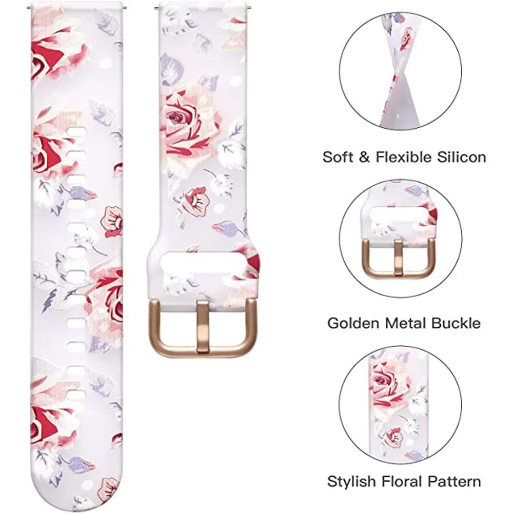 

Printing Silicone Smart Watch 20mm Strap For Samsung Galaxy Watch 6 Classic 43 47mm Wrist Galaxy Watch 7 6 5 4 /Active 2 40 44mm 20mm Universal