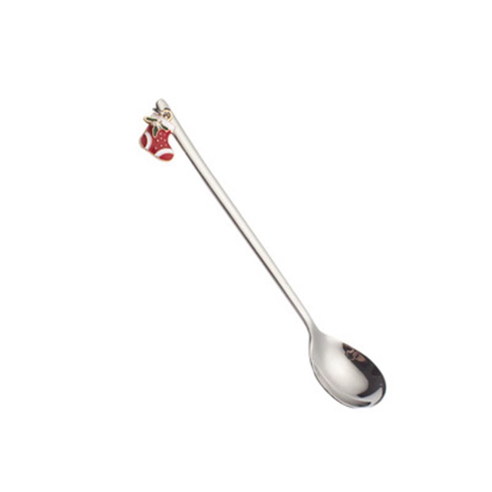 Kitchen Xmas Gifts Christmas Table Ornament Tableware Stainless Steel Coffee Spoon