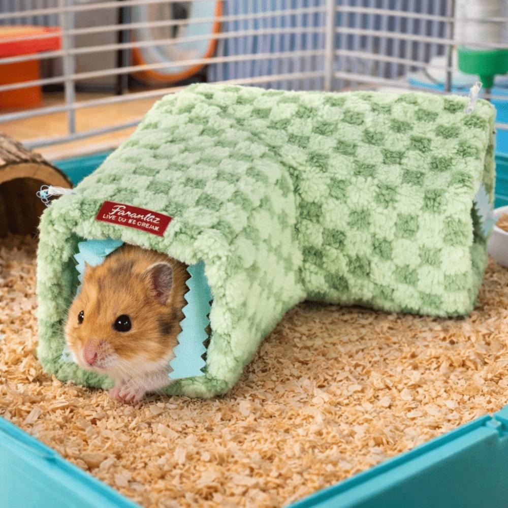 Warm Hamster Tunnel Nest Soft with Hook Hamster Shelter High Rebound Windproof Hamster Hiding House Cage Accessory