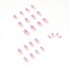 Light Purple French Wearable Manicure: Simple Double Finished False Nails & Removable Stickers
