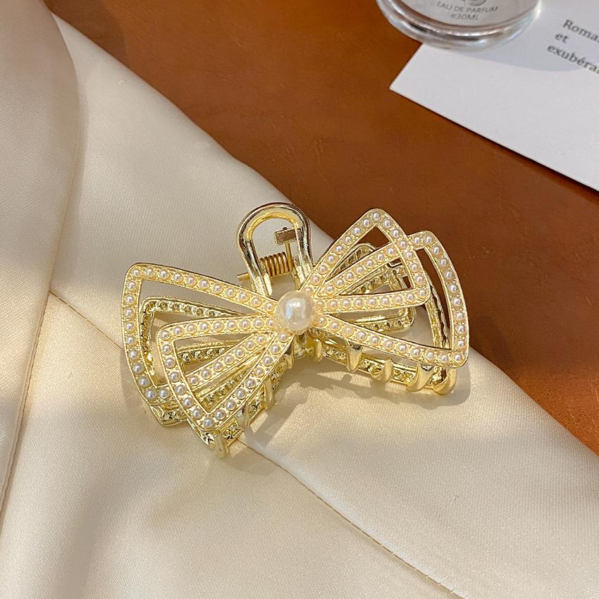 2022 Korean Fashion Hair Clip Rhinestone Pearl Large Geometric Hair Claw Clips for Woman Girls