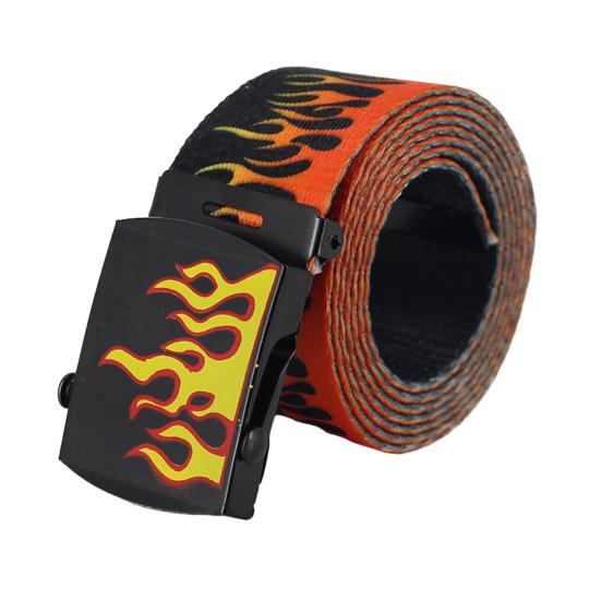 

Waist Belt Exquisite Pattern Wear Resistant Cloth Men Flame Print Belt Waistband Ornament Birthday Gift 130cm чорний