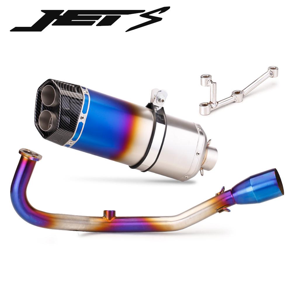 Stainless Steel R77 Exhaust Pipe Front Section for Non-Destructive Direct-Mount On SYM JETS 125.