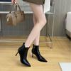 2025 Autumn and Winter Women's Boots Fashion Heel Height 8cm Thin Boots Niche Design Pointed European and American Short Boots Women's New Models
