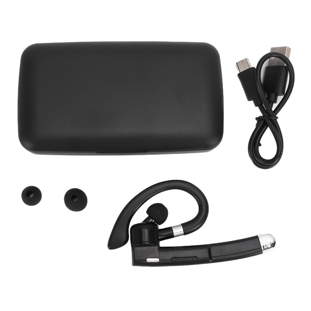 Single Ear Bluetooth Headset with Noise Cancelling Dual Mic 180 Deg Rotate Wireless Trucker Headset IPX7 Waterproofing